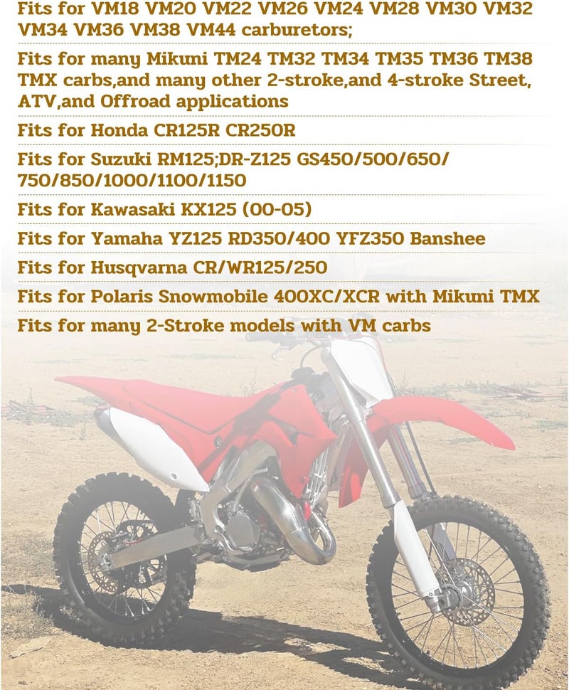 JUQAFY Main Jet and Pilot Slow Jet Kit Fit for VM18 VM20 VM22 VM26 VM24 VM28 VM30 VM32 VM34 VM36 VM38 VM44 Carburetors CRB 30Pcs - Image 5